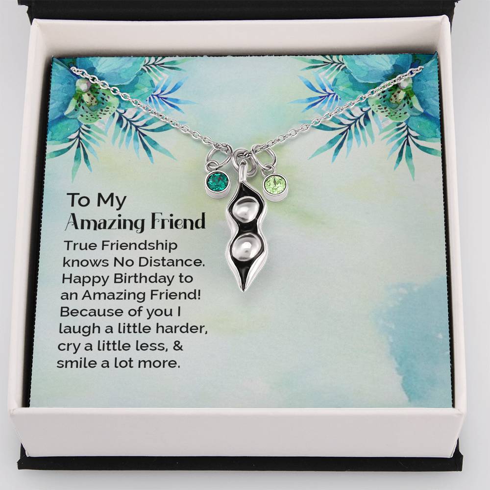 To My Amazing Friend Pea Pod Necklace