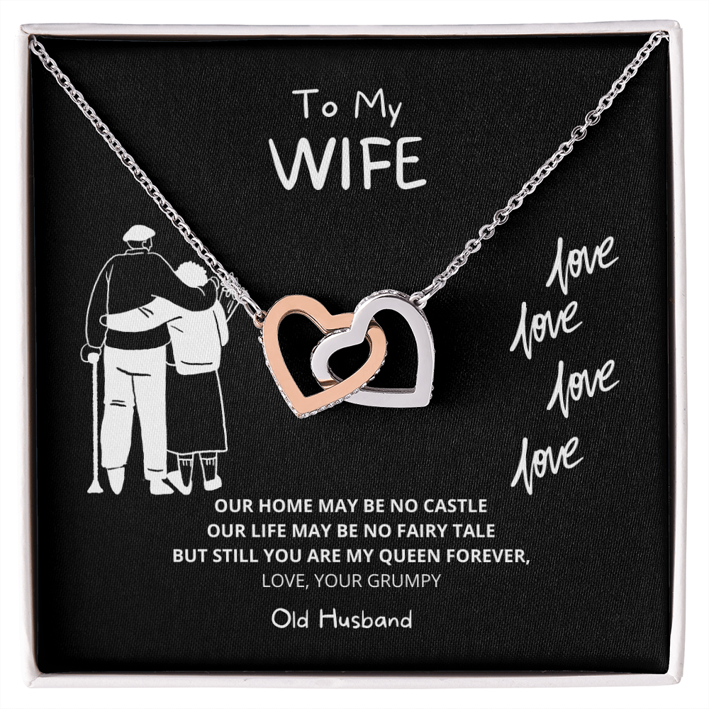 Love Your Grumpy Husband Interlocking Hearts Necklace